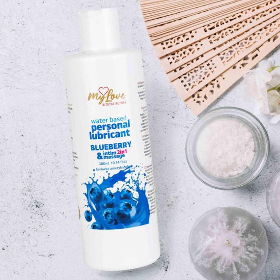 2в1 лубрикант та масажний гель - MyLove Aroma Series Intim&Massage Blueberry, 300 мл Sex Aura | Зображення 2