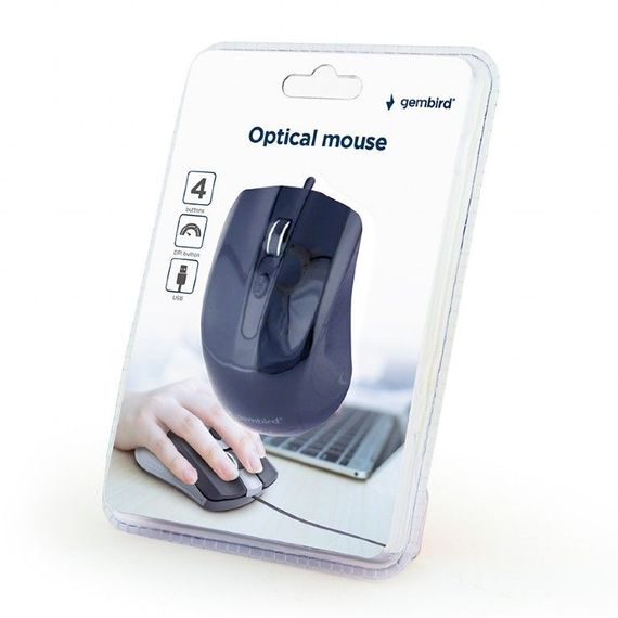 Оптична мишка Gembird MUS-4B-01, USB интерфейс, чорний колір | Зображення 2