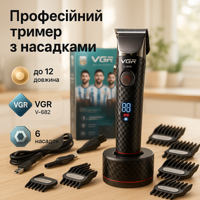 Подстригательная машинка VGR V-682, Профессиональная машинка для волос Надежная для стрижки GV-57
