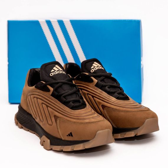шкіряні кросівки Adidas колір койот / чорний | Зображення 3