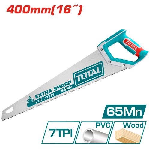 Ножівка по дереву TOTAL THT55400 7 зубів на дюйм, довжина 400 мм.