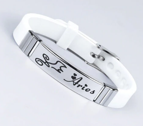 Силиконовый браслет Primo Zodiac - Aries (Овен) - White