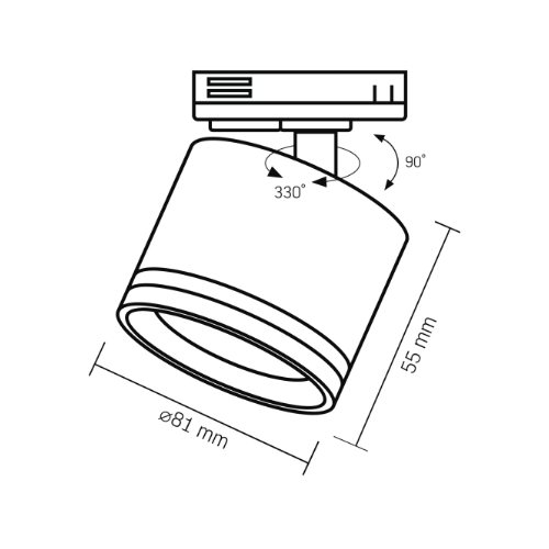 Світильник VIDEX під лампу GX53 трековий Чорний (VL-SPF35C-B) (40шт/ящ) | Зображення 1