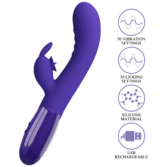 Вібратор - Pretty Love Cerberus Licking Vibrator Blue Sex Aura | Зображення 1