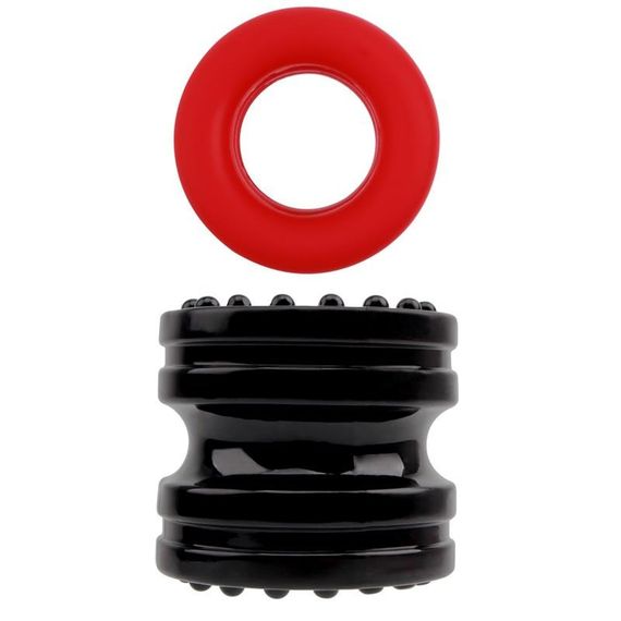 Набір ерекційних кілець Chisa GK Power Hard-On Ring Set, чорне/червоне Sex Aura | Зображення 1