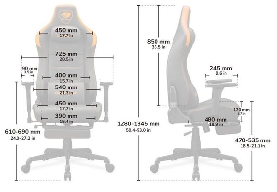Крісло ігрове ARMOR EVO S Gold, чорний | Зображення 9