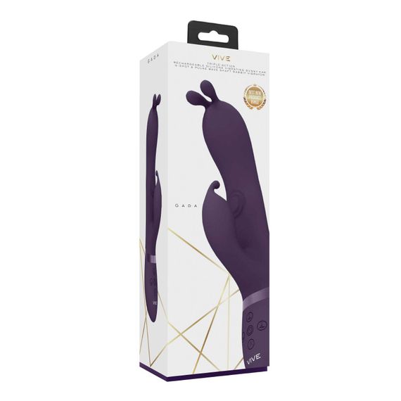 Вибратор-кролик Gada для стимуляции точек U, G, A и клитора, фиолетовый цвет Vive (Нидерланды) sexstyle | Зображення 5