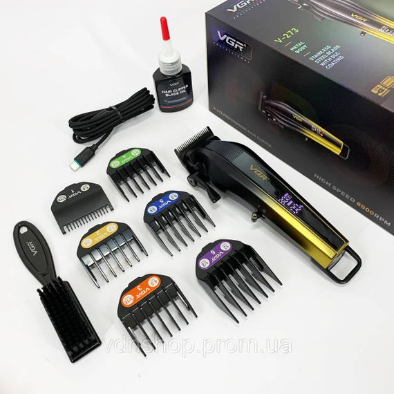 Акумуляторна машинка для стрижки волосся з насадками VGR V-273 Машинка для стрижки короткої LY-46 | Зображення 2