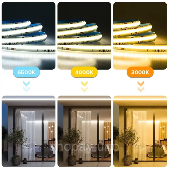Світлодіодна LED стрічка Бегуча хвиля COB 24v 360led/m ip20 Білий | Зображення 3