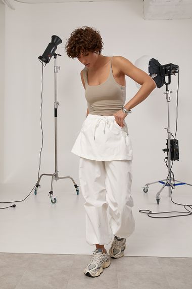 Еластичний топ на бретелях із пуш-апом - бежевий цвет, ONE SIZE (є розміри) | Зображення 2