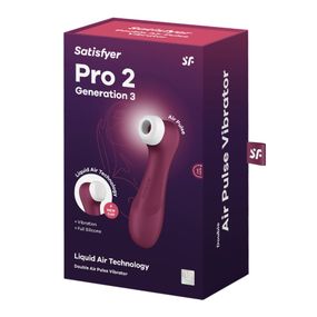 Вакуумний кліторальний стимулятор Satisfyer Pro 2 Generation 3 with Liquid Air (Без Bluetooth), Бордовий