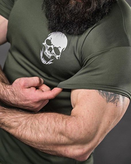 Тактична водовідвідна футболка odin далі бога немає олива ДЛ6546 | Зображення 3