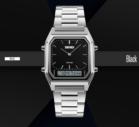 Наручний годинник Skmei 1220SIBK Silver-Black | Зображення 3