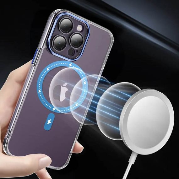 Чехол TPU+PC Colorful with MagSafe для Apple iPhone 13 Pro (6.1") Blue | Зображення 4