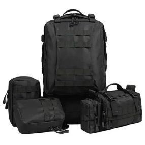 Чорний Рюкзак тактичний з підсумками Eagle B08 55 літр / Військовий, штурмовий / Вірменський