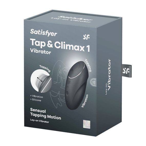 Вибростимулятор-пульсатор Satisfyer Tap & Climax 1 Grey, эффект постукивания пальцем, 2 мотора | Зображення 7