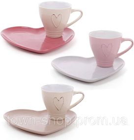 Чайная подарочная пара Shabby Chic "Сердце" чашка 250мл с блюдцем