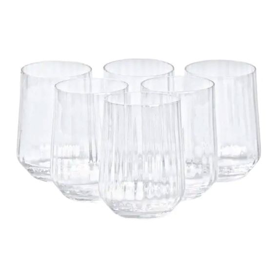 Набор стаканов ребристых 6 штук по 450 мл прозрачный HP98