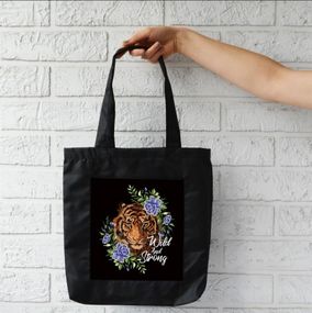 Сумка шопер  з кишенею 4Profi "In the wild" оксфорд  чорна