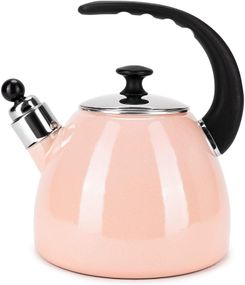 Чайник емальований Kamille "Boiling Water" 2.5л зі свистком, індукційний, рожевий