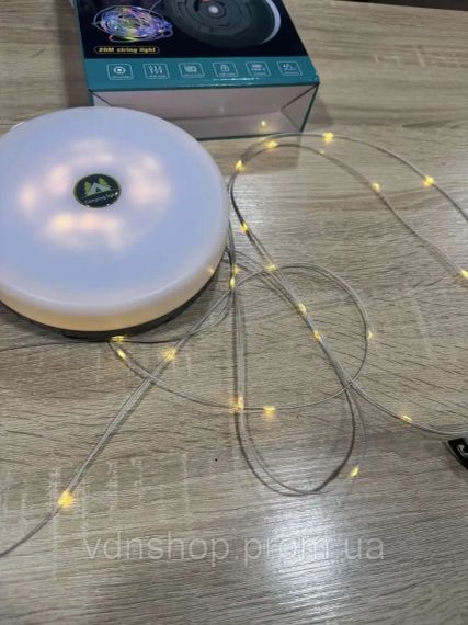 Аккумуляторный фонарь с гирляндой, USB и магнитным креплением / Подвесной фонарь для кемпинга 20м | Зображення 1