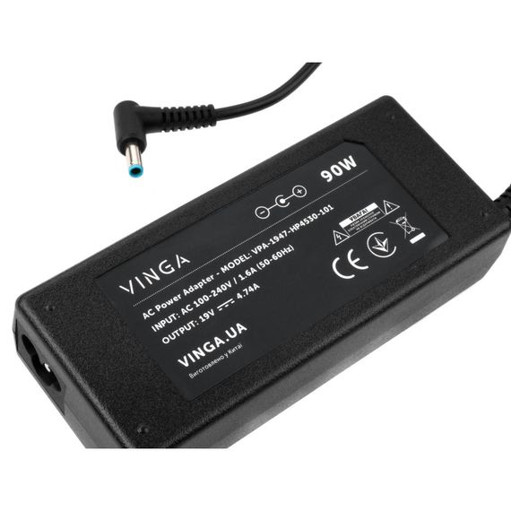 Блок живлення до ноутбуку Vinga HP 90W 19V 4.74A 4.5*3.0 (VPA-1947-HP4530-101) | Зображення 1