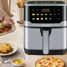 Аэрофритюрница Sokany SK 10085 2200 W Аэрогриль безмасляная мультипечь для приготовления без масла 12л с сенсорным управлением