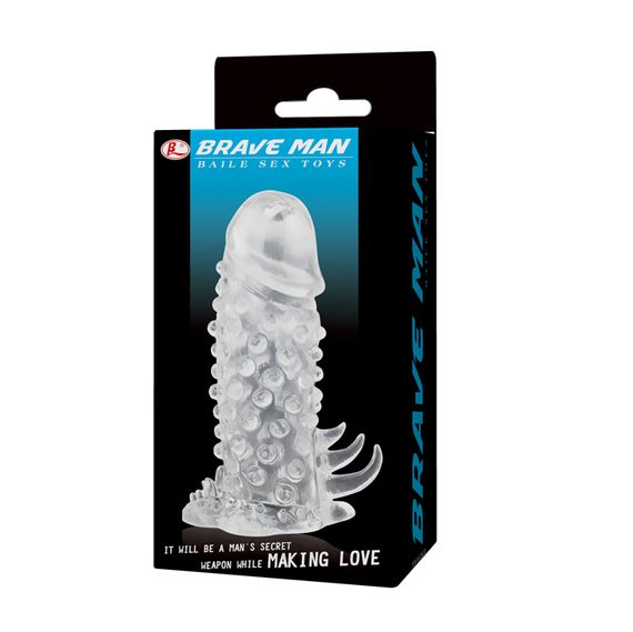 Насадка на член - Brave Man Penis Sleeve Clear | Зображення 1