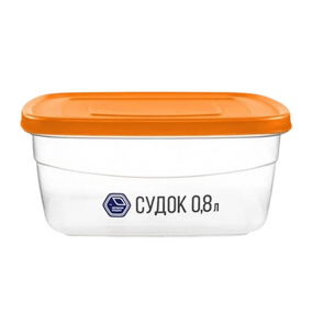 Контейнер універсальний 0,8л прозорий/помаранч Народний продукт