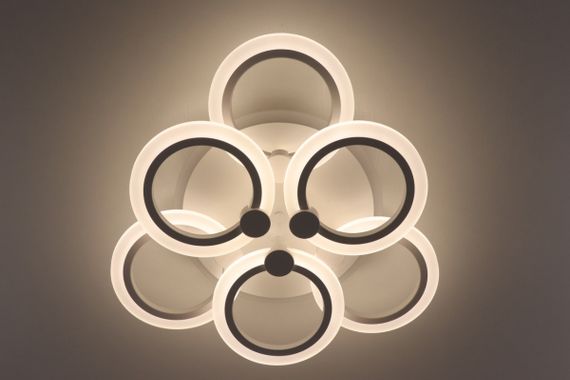 Люстра світлодіодна стельова LED світильник для квартири на стелю лед з пультом 25608 Білий 11х47х47 см. | Зображення 3