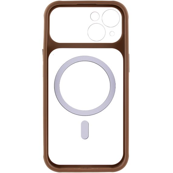 Чохол TPU+PC GETMAN Moon Clear with Magnetic Fit для Apple iPhone 14 (6.1") Brown | Зображення 2