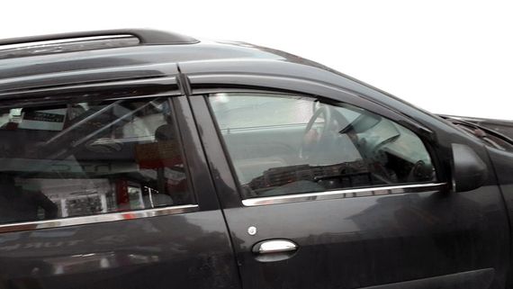 Наружняя окантовка стекол (4 шт, нерж.) Carmos - Турецкая сталь для Renault Logan MCV 2005-2013 гг