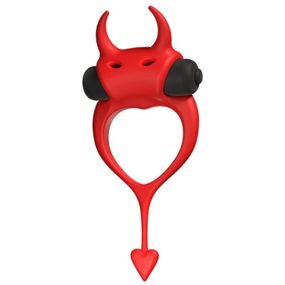 Эрекционное кольцо в виде дьявола Adrien Lastic Devol Cock Ring с вибрацией, красное sexstyle