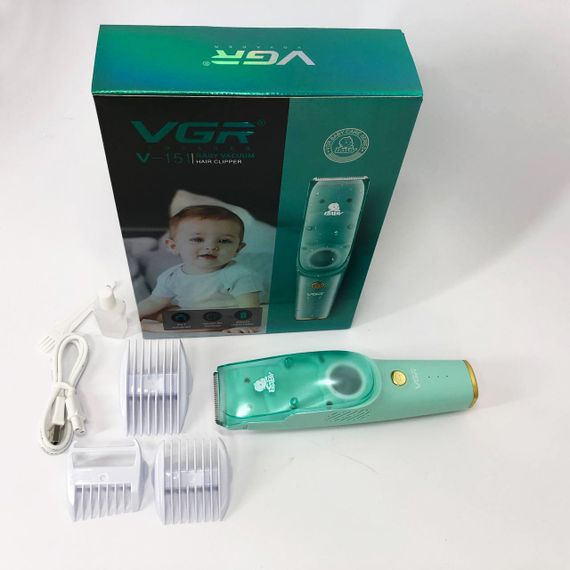Машинка с вытяжкой для стрижки детей и младенцев VGR V-151 Baby со сменными насадками EG-15 | Зображення 6