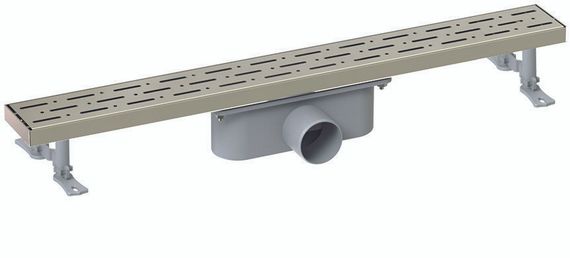 Душовий канал без фланця Mertinoks, з подвійним гідрозатвором, решітка "Дощ" 80 см 4013.0Y050K.080.1