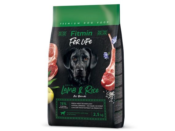 Fitmin dog For Life Lamb & Rice (для дорослих собак всіх порід ягня з рисом), 2,5 кг | Зображення 1