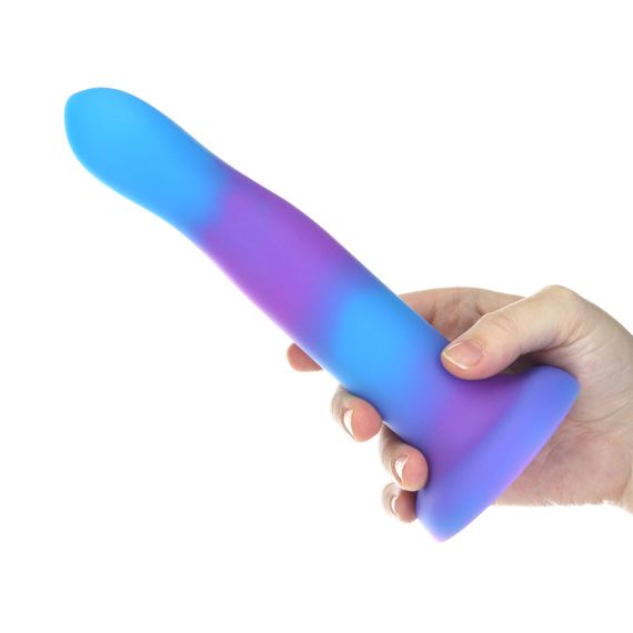 Светящийся в темноте фаллоимитатор ADDICTION Rave 8″ Glow in the Dark Dildo Blue Purple, 20,3 см | Зображення 4