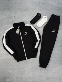 Костюм Puma лампас кофта штани чорний + 2 пари шкарпеток у подарунок