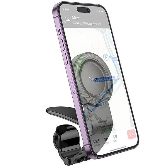 Автодержатель Hoco H60 Show ring magnetic (dashboard) Black | Зображення 5