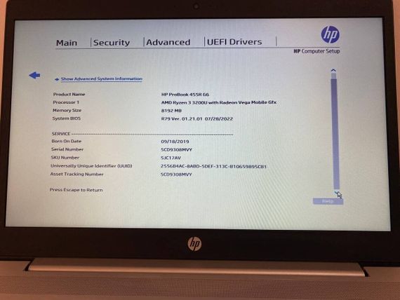 Ноутбук HP ProBook 455R G6 / 15.6" (1366x768) TN / AMD Ryzen 3 3200U (2 (4) ядра по 2.6 - 3.5 GHz) / 8 GB DDR4 / 240 GB SSD / AMD Radeon Vega 3 Graphics / WebCam / HDMI б/в | Зображення 8