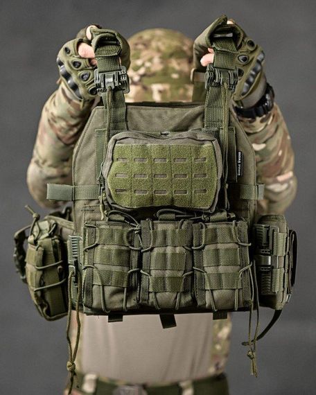 Плитоноска SINGLE SWORD олива 4 точки швидкого скидання