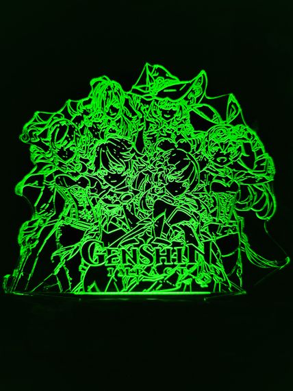 Акриловый светильник-ночник Genshin 4 зеленый tty-n000927