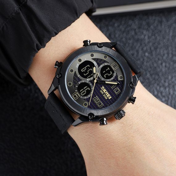 Skmei 1975LBKBK Black-Black Leather. | Зображення 2