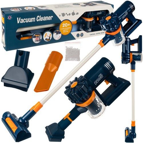 Дитячий вертикальний пилосос 2в1 з 3 насадками, звуком та функцією ручного пилососа