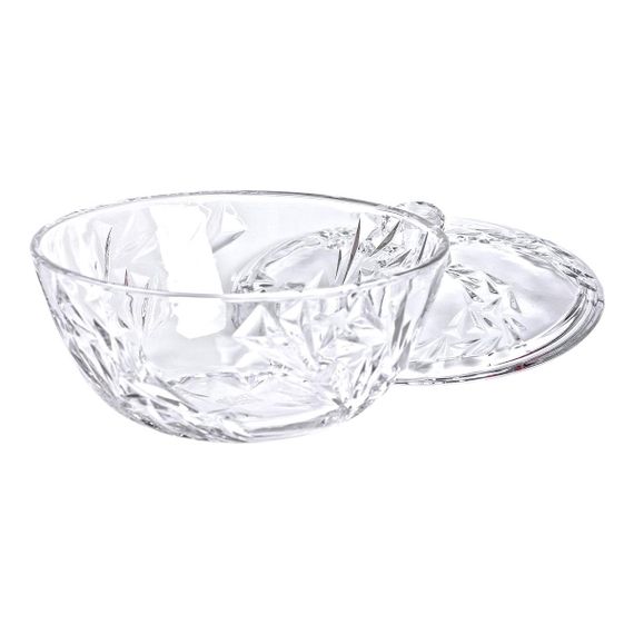 Салатниця скляна з кришкою 24 см під кришталь HP-YH-62 | Зображення 2