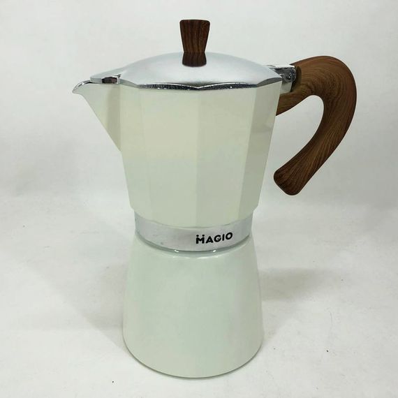 Гейзерная кофеварка для плиты Magio MG-1009 | Гейзерная турка для кофе | Кофеварка IU-256 для дома | Зображення 5