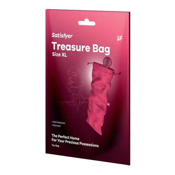 Мешочек для секс-игрушек Satisfyer Treasure Bag XL, розовый, на шнурке | Зображення 2
