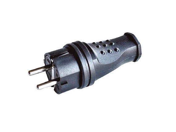 Вилка каучуковая прямая с заземлением RUBBER IP44 Ny95000072 | Зображення 1