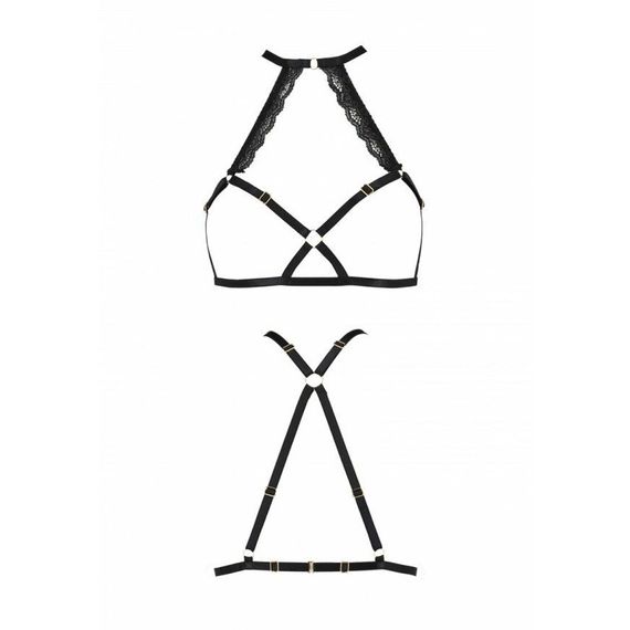 Портупея зі стреп з мереживом LORRY BRA black - Passion Exclusive, S/M | Зображення 4