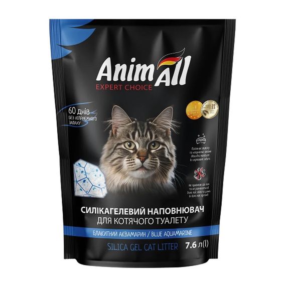Силікагелевий наповнювач для котячого туалету Animall Blue Aquamarine, 7.6 л